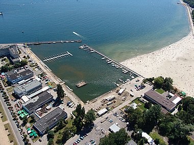 Gdynia, puerto del yate, foto area