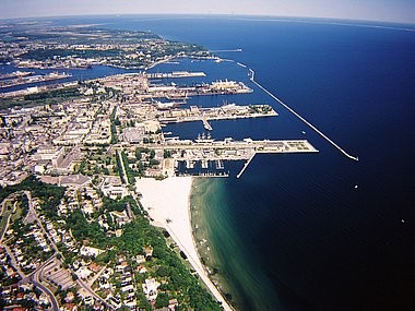 Fotografia aerea, porto, Gdynia