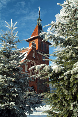 Oude kerk. Winter foto