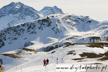 Sciatore alpino, alpi del pattino