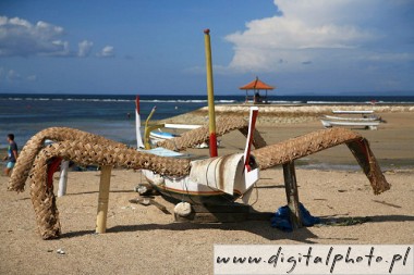 Bali Indonesi, boot op het strand
