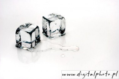 Estudio fotografa, cubitos de hielo