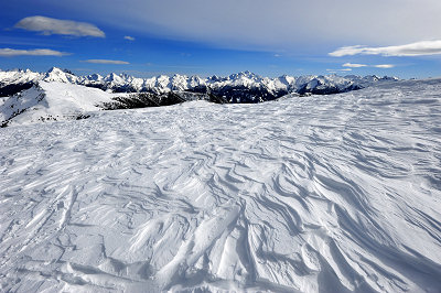 Flott vær Dolomittene, snø Dolomittene