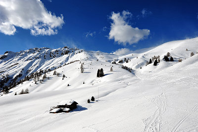 Fotos af bjerglandskaber, vinterlandskab