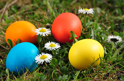 Easter eggs, colorful easter eggs