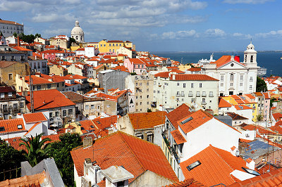 Foto van Lissabon, panoramisch uitzicht over Alfama