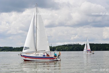 Sailing on lake, Masurian Lakeland