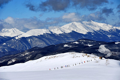 rea de esqui Cimone, montes Apeninos na Itlia