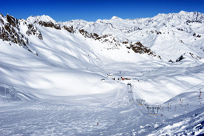 Ski Italien, Presena gletsjer
