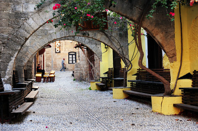 Gater, gamlebyen Rhodos Hellas