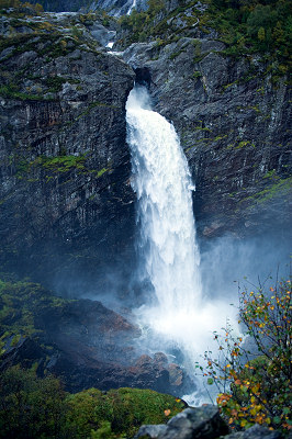 Waterfall Manafossen, Norway photos