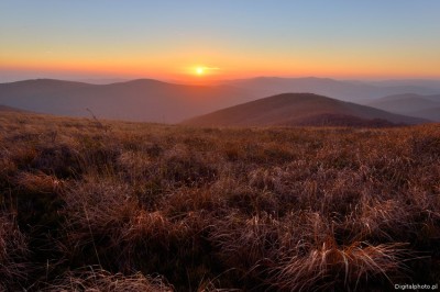 Il tramonto - paesaggio di montagna