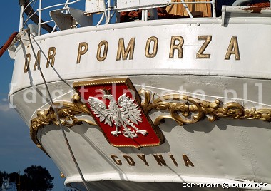 Stern of the Dar Pomorza - sail school ship